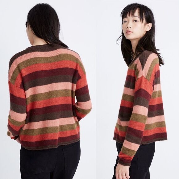 Madewell Chelsea Pocket Pullover Sweater in Multi-Stripe XS (Orig. $90) - Picture 2 of 8
